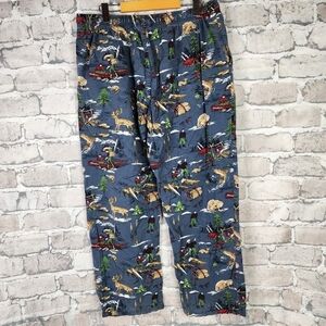 Eddie Bauer Flannel PJ Pants Outdoors Fishing Hunting  Blue Size Large